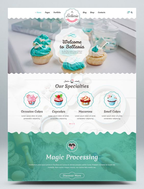 bakery website design template. 