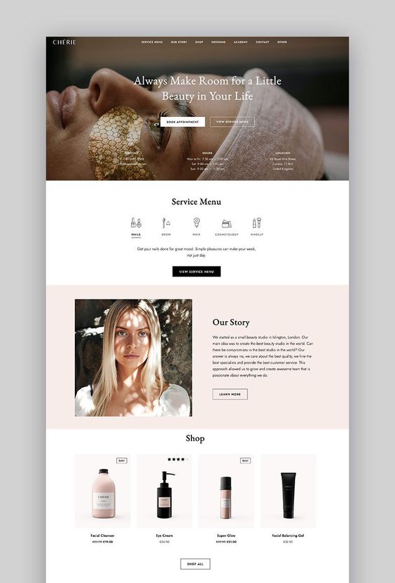 beauty website