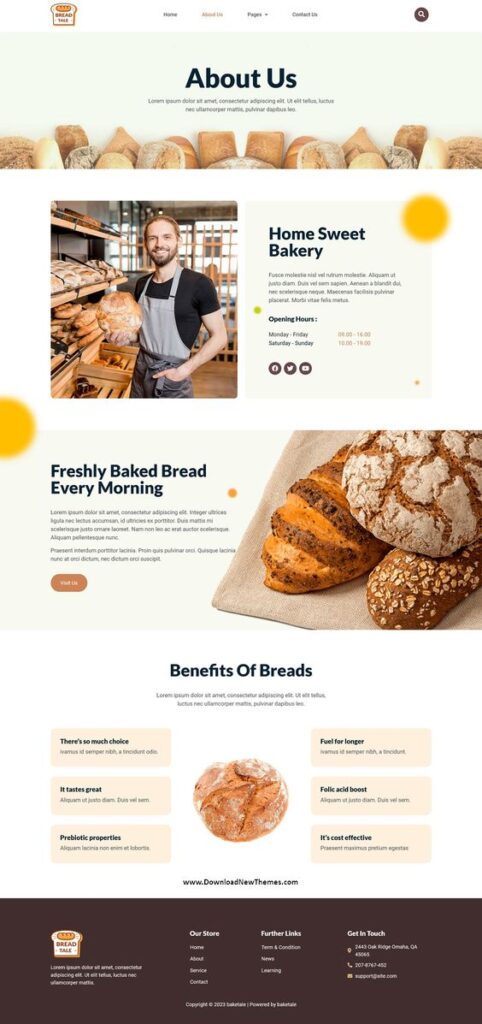 bakery website templates