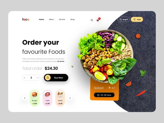 food website designs