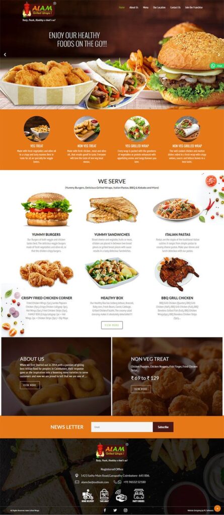 food website designs