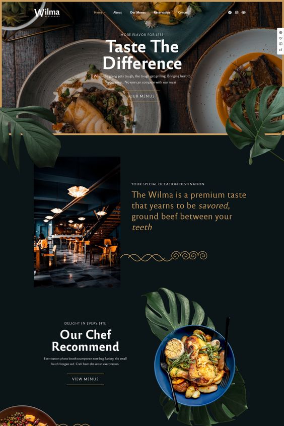 food website designs
