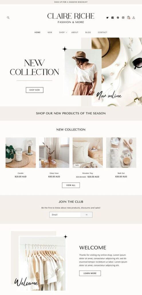 clothing website shopify